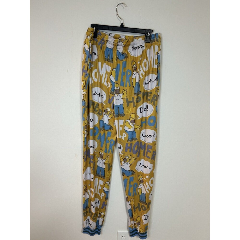 The Simpsons Homer Pajama Pants XXL Yellow Cartoon Lounge Joggers Sleep Y2K - Picture 5 of 8